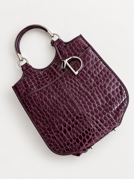 DIOR 61 CROC-STAMPED TOTE FALL/WINTER 2008 VINTAGE BAG
