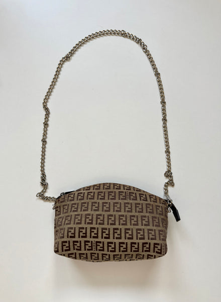 FENDI VINTAGE ZUCCHINO POCHETTE ON CHAIN