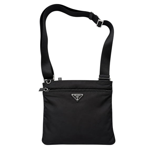 PRADA VINTAGE NYLON FLAT CROSSBODY MESSENGER BAG