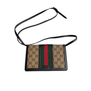 GUCCI VINTAGE CANVAS WALLET WITH STRAP