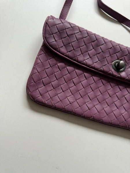 BOTTEGA VENETA INTRECCIATO FLAP TURN-LOCK CROSSBODY VINTAGE  BAG