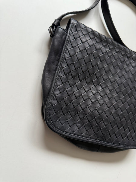 BOTTEGA VENETA INTRECCIATO FLAP CROSSBODY VINTAGE  BAG