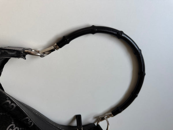 GUCCI TOM FORD SUEDE BAMBOO MONOGRAM BAG VINTAGE