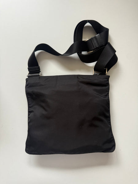 PRADA VINTAGE NYLON FLAT CROSSBODY MESSENGER BAG