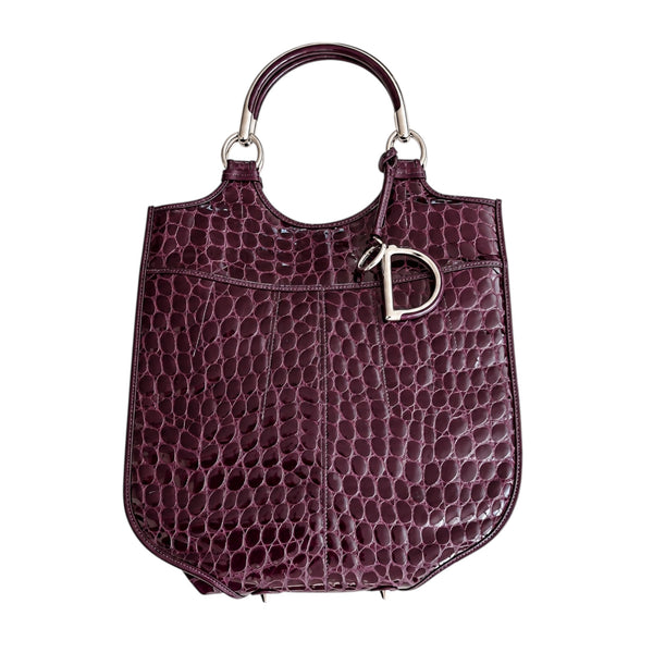 DIOR 61 CROC-STAMPED TOTE FALL/WINTER 2008 VINTAGE BAG