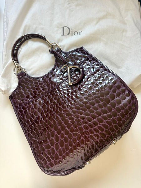DIOR 61 CROC-STAMPED TOTE FALL/WINTER 2008 VINTAGE BAG