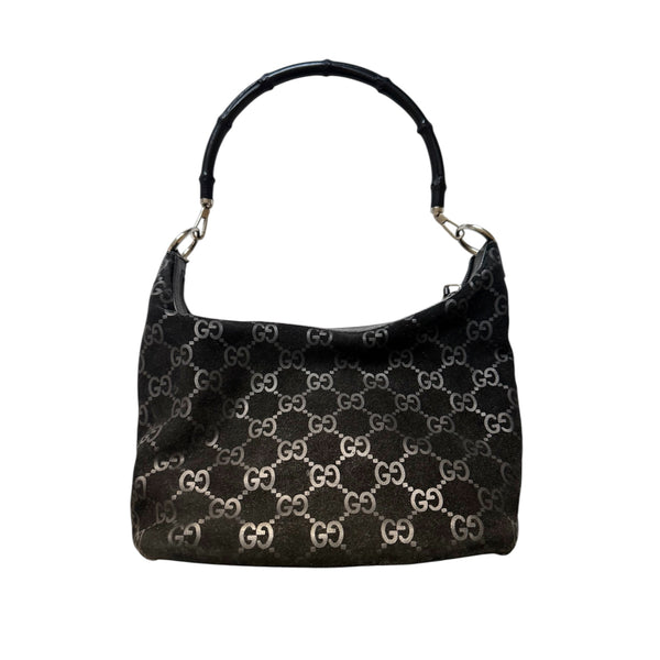 GUCCI TOM FORD SUEDE BAMBOO MONOGRAM BAG VINTAGE