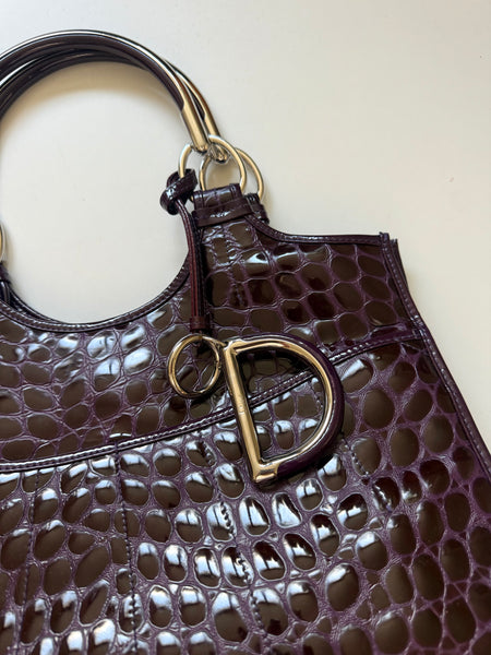 DIOR 61 CROC-STAMPED TOTE FALL/WINTER 2008 VINTAGE BAG