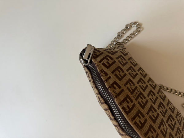 FENDI VINTAGE ZUCCHINO POCHETTE ON CHAIN