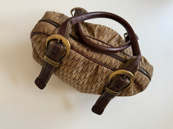 DIOR VINTAGE BAULETTO MONOGRAM BAG