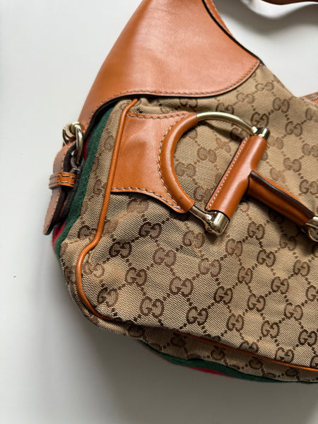 GUCCI CANVAS HORSEBIT BAG VINTAGE