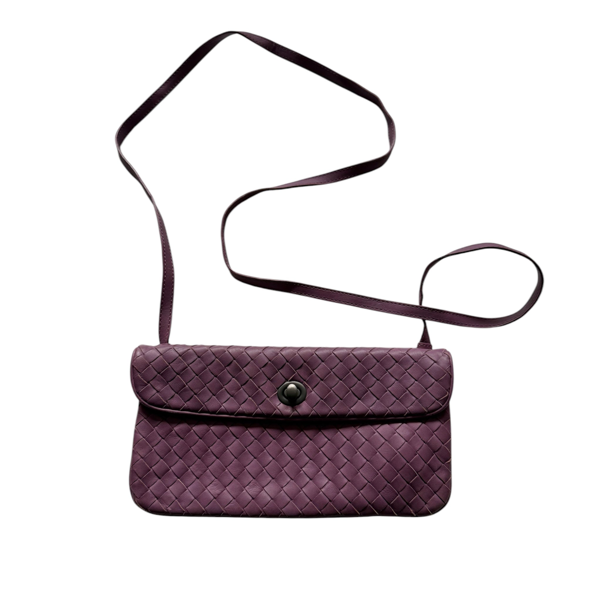 BOTTEGA VENETA INTRECCIATO FLAP TURN-LOCK CROSSBODY VINTAGE  BAG