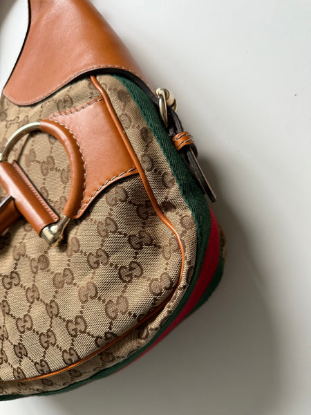 GUCCI CANVAS HORSEBIT BAG VINTAGE