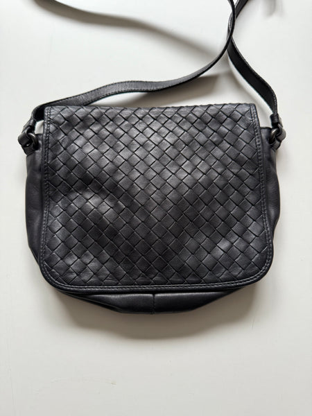 BOTTEGA VENETA INTRECCIATO FLAP CROSSBODY VINTAGE  BAG