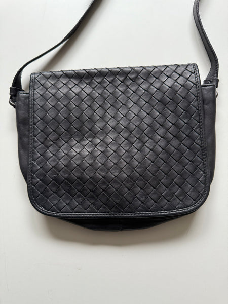 BOTTEGA VENETA INTRECCIATO FLAP CROSSBODY VINTAGE  BAG