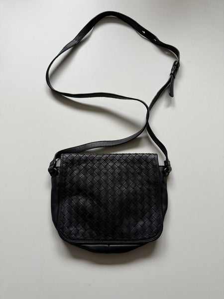BOTTEGA VENETA INTRECCIATO FLAP CROSSBODY VINTAGE  BAG