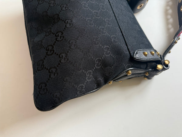 GUCCI STUDDED PELHAM RUNWAY FLAP MONOGRAM VINTAGE BAG